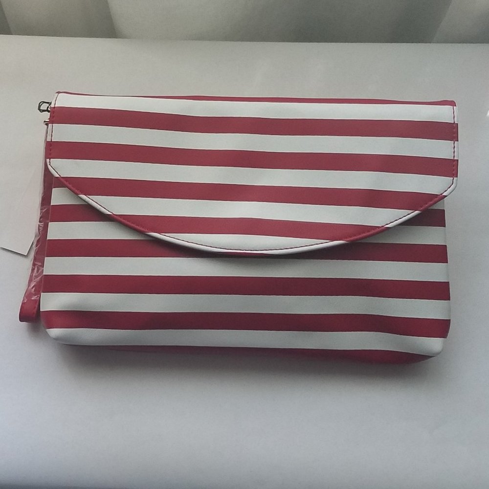 Sole Society Vegan Stripe Clutch/Wristlet